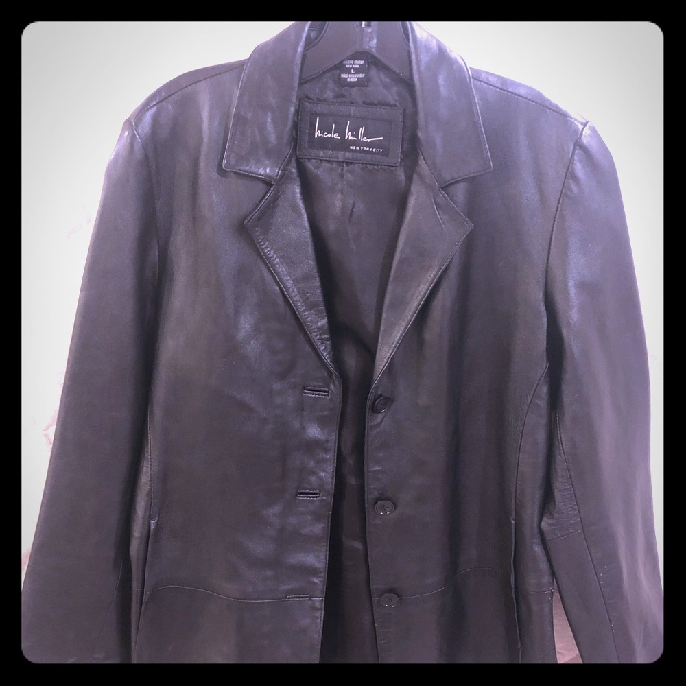 Nicole Miller Black Leather Jacket